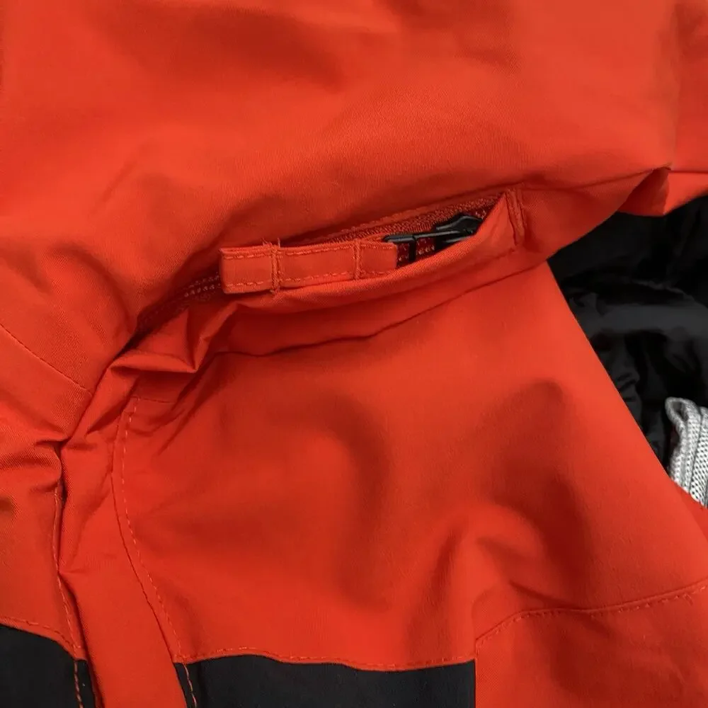 Obermeyer Ski Jacket Boys M 10-12 Red Black RECCO Snowboard Winter Hooded Bright